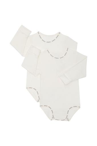 Wondergrow Long Sleeve Bodysuit 2 Pack (Marscapone)