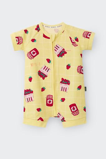 Zip Romper (Strawberry Picnic Yellow)