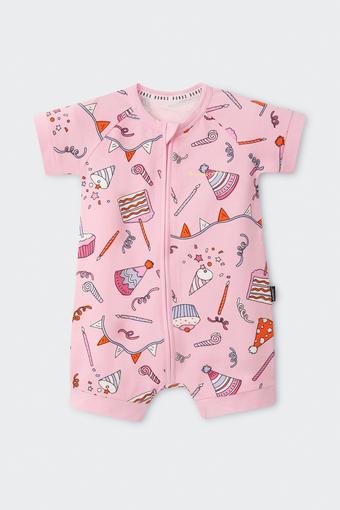 Zip Romper (Birthday Kid Pink)