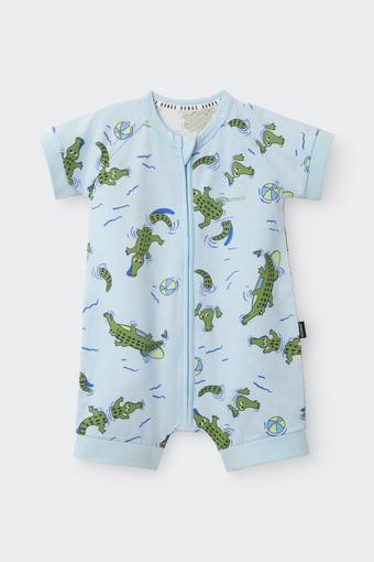 Zip Romper (Surf Splash Snap Blue)