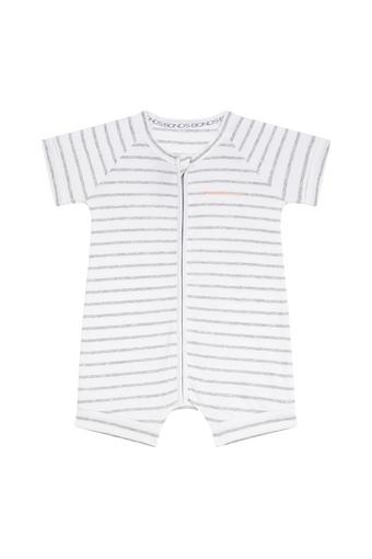 Zip Romper Wondersuit (New Grey Marle Stripe)
