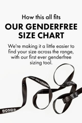 Size Chart, Bonds Genderfree