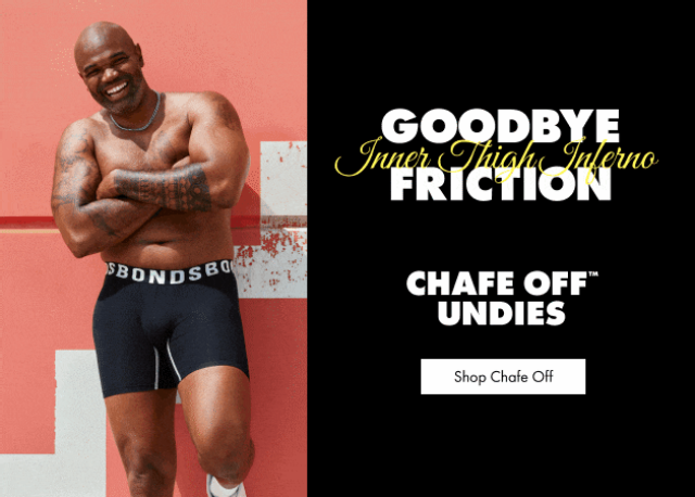 Goodbye Inner Thigh Inferno Friction. Chafe Off Undies. Shop Chafe Off