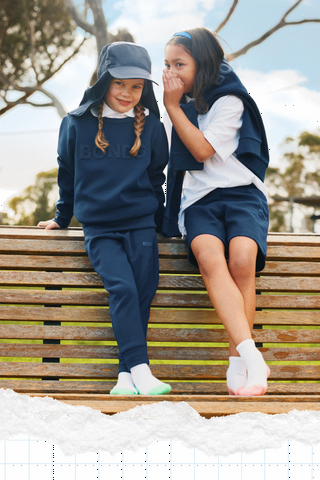 Gif of kids wearing Bonds back to school clothes.