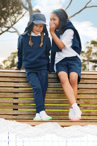 Gif of kids wearing Bonds back to school clothes.