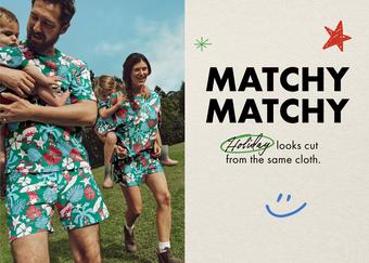 MATCHY MATCHY. Holidyas look cut from the same cloth.
