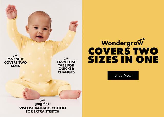 WONDERGROW. COVERS TWO SIZES IN ONE. Shop Now.