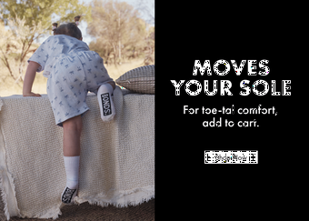 Moves Your Sole. For toe-tal comfort, add to cart. Shop now.