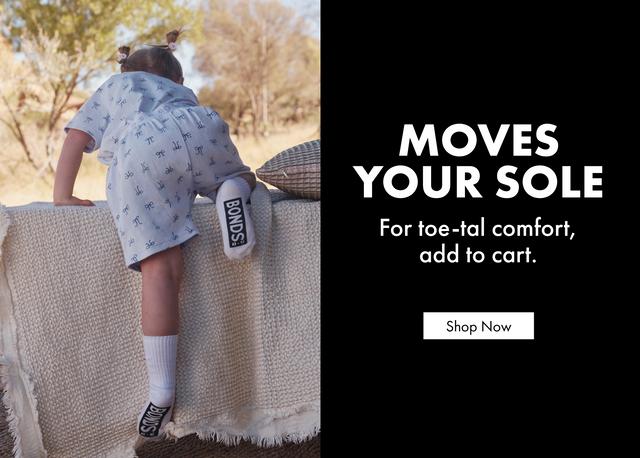 MOVES YOUR SOLE. For toe-tal comfort, add to cart. Shop Now.