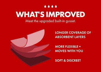 What's Improved. Meet the upgraded built-in gusset.